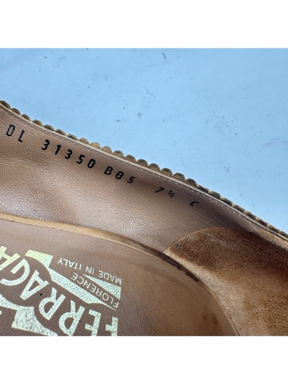 Salvatore Ferragamo Women Size 7.5C Brown Leather Bow Peep Toe Pump Heel Shoes - Picture 10 of 11